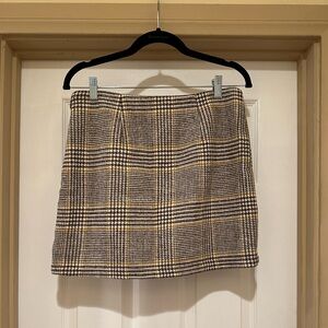 Brown Plaid Mini Skirt